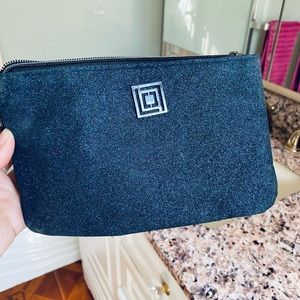 Blue glitter wristlet